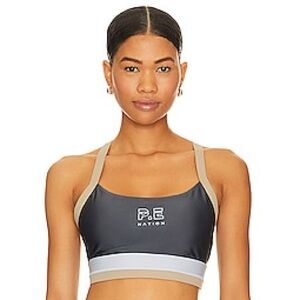 NWT. P.E. NATION. Terrain Sports Bra in Dark Shadow. Size Medium.